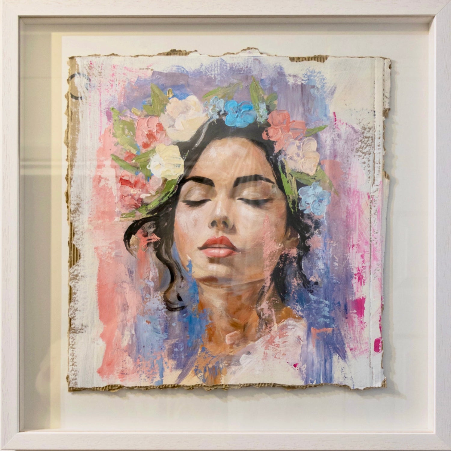 Rhythms of Resilience - Brushstrokes on Reclaimed Cardboard